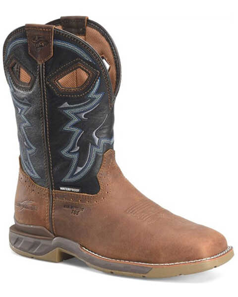 Double H Men's Geddy Waterproof Western Work Boots - Composite Toe , Brown, hi-res