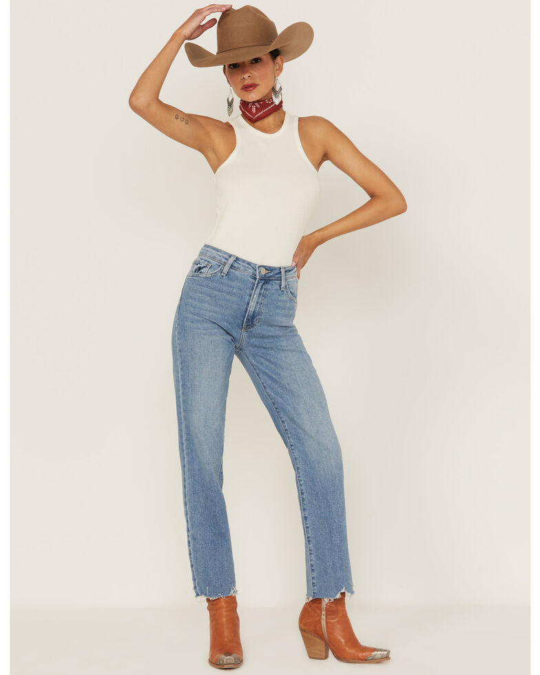 Just Black Denim Women's Vintage Straight Denim Jeans, Blue, hi-res