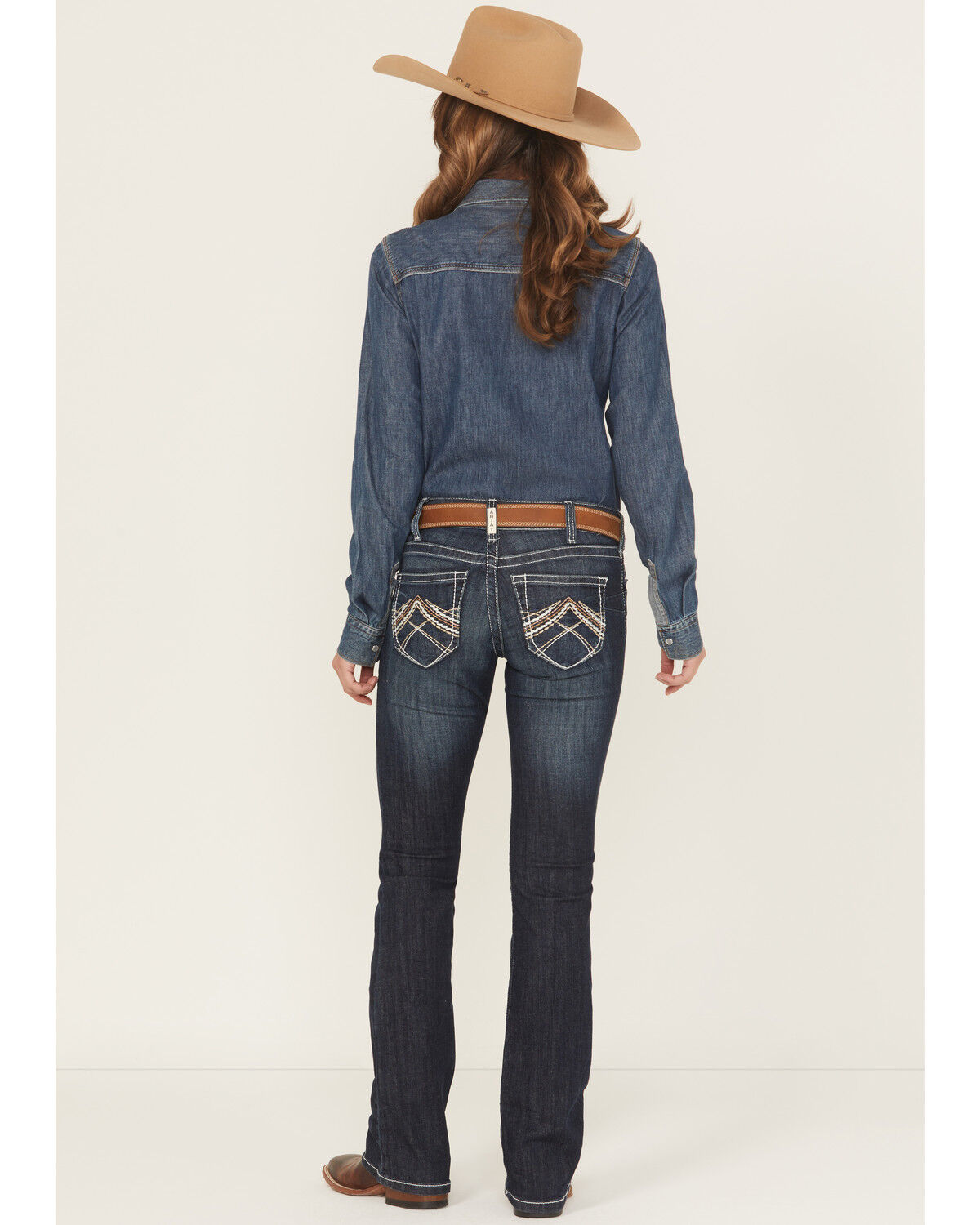 Image #3 - Ariat Women's Low Rise Rosy Whipstitch Bootcut Jeans, Blue, hi-res
