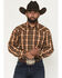 Image #1 - Wrangler Retro Men's Premium Plaid Print Long Sleeve Snap Western Shirt, Brown, hi-res