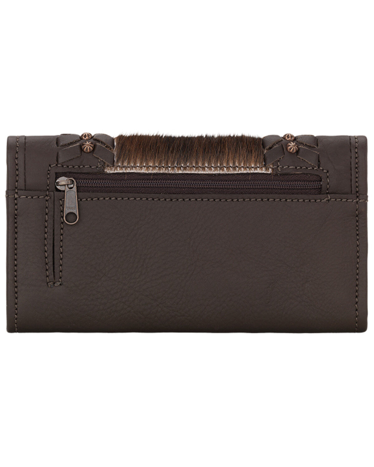 Image #2 - American West Women's Cow Town Chocolate Tri-Fold Wallet, Chocolate, hi-res