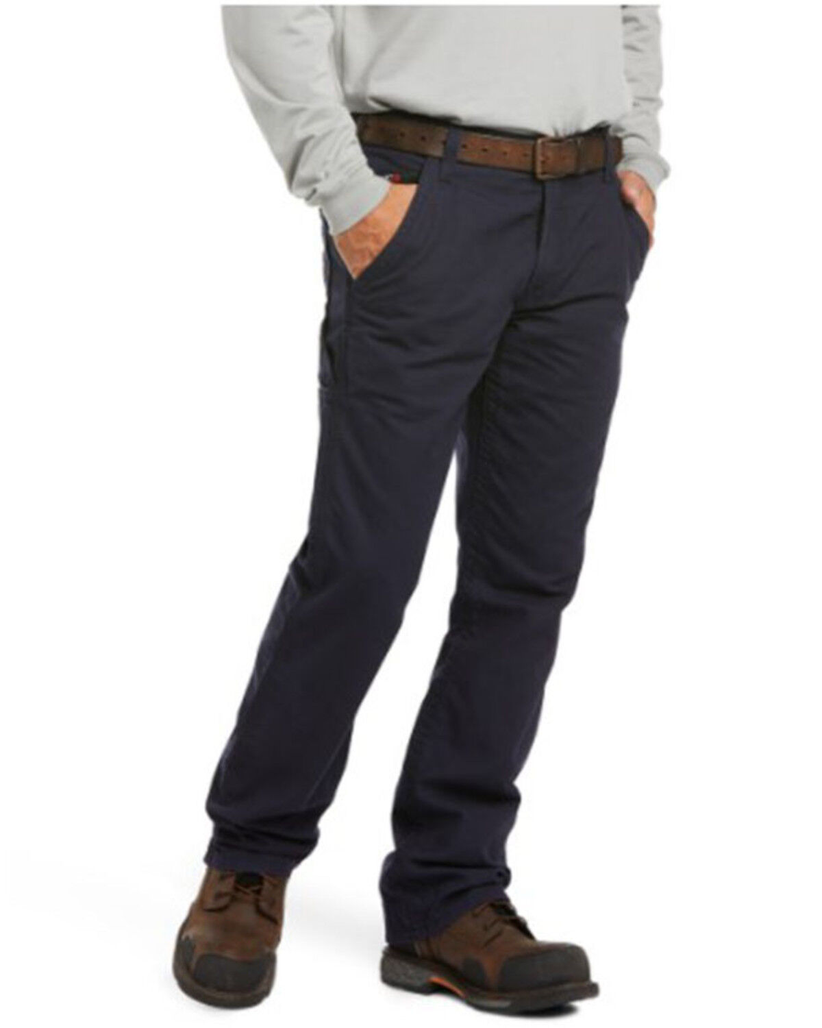 Image #1 - Ariat Men's FR M4 Navy Workhorse Bootcut Work Jeans - Big, Navy, hi-res