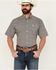 Image #1 - Cinch Men's Geo Print Short Sleeve Button-Down Western Shirt, Peach, hi-res