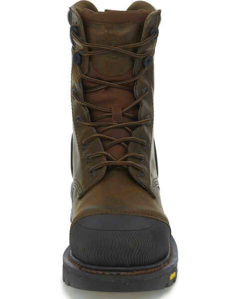 Image #2 - Justin Men's Warhawk Waterproof 8" Work Boots - Composite Toe, Brown, hi-res