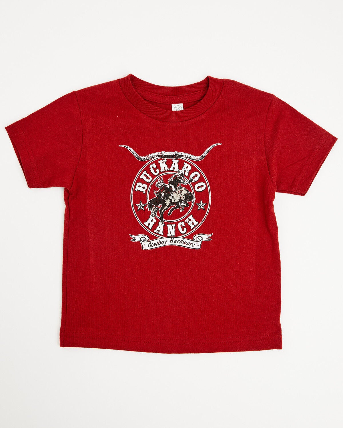 Image #1 - Cowboy Hardware Toddler Boys' Buckaroo Ranch Short Sleeve Graphic T-Shirt, Red, hi-res