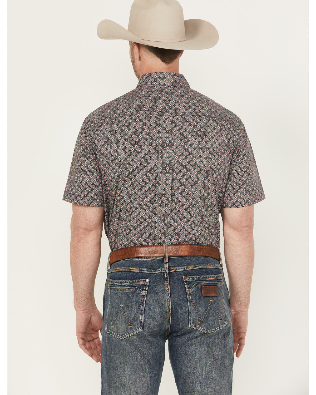Image #4 - Cinch Men's Geo Print Short Sleeve Button-Down Stretch Western Shirt, Grey, hi-res