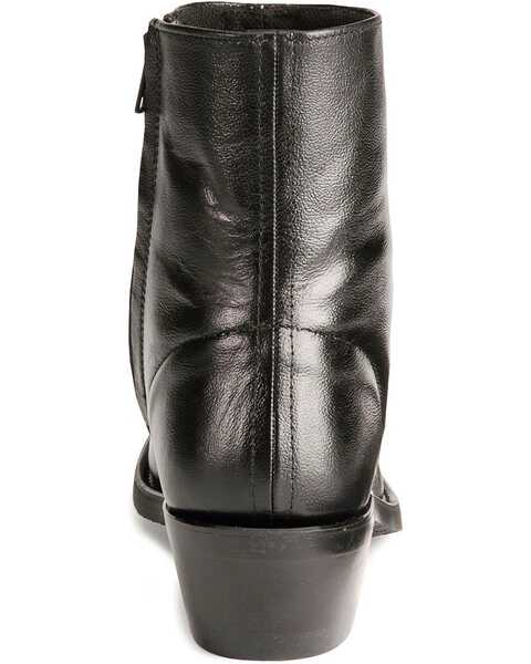 Image #7 - Old West Men's Zipper Western Ankle Boots, Black, hi-res
