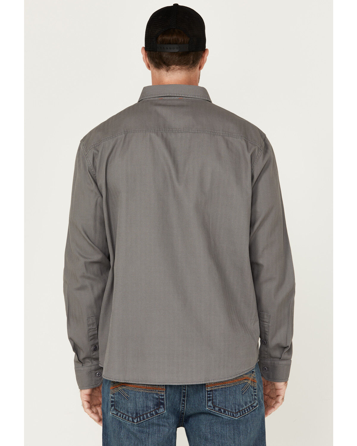 Image #4 - Hawx Men's Long Sleeve Button-Down Work Shirt, Medium Grey, hi-res
