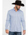Scully Signature Soft Series Men's X Geo Print Long Sleeve Western Shirt , Blue, hi-res