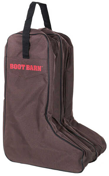 Image #1 - Boot Barn® Nylon Logo Boot Bag, Brown, hi-res