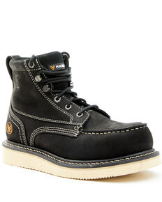 Hawx Men's Black Wedge Work Boots - Nano Composite Toe, Black, hi-res