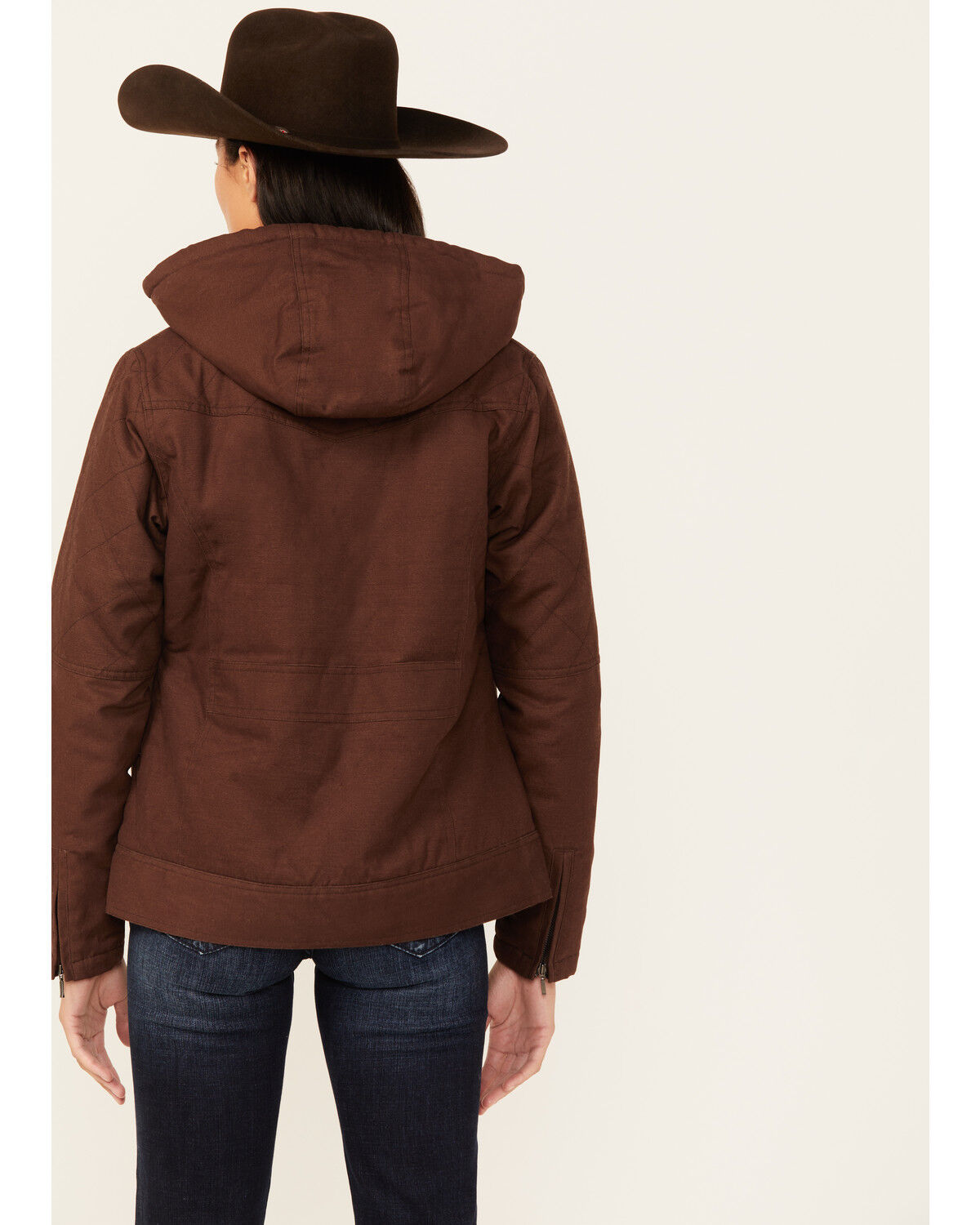 Image #4 - Outback Trading Co Women's Berber Lined Hooded Canvas Heidi Jacket, Brown, hi-res