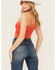 Image #4 - Fornia Women's Ribbed Lettuce Edge Brami, Red, hi-res