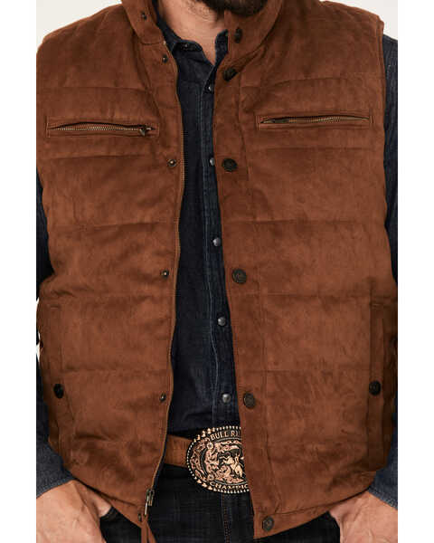 Image #3 - Cody James Men's Faux Suede Puffer Vest, Camel, hi-res