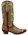 Image #2 - Corral Women's Mint Glitter Inlay Western Boots - Snip Toe, Green, hi-res