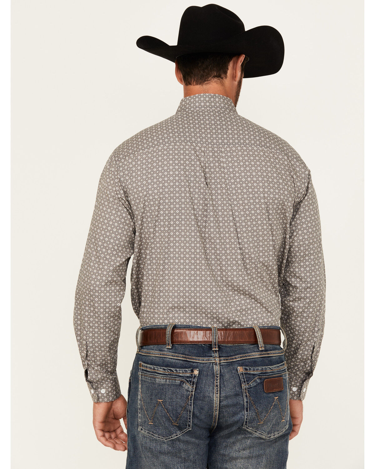Image #4 - Cinch Men's Geo Print Long Sleeve Button-Down Western Shirt, Blue, hi-res
