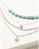 Image #1 - Shyanne Women's Heart And Cross Layered Necklace, Turquoise, hi-res