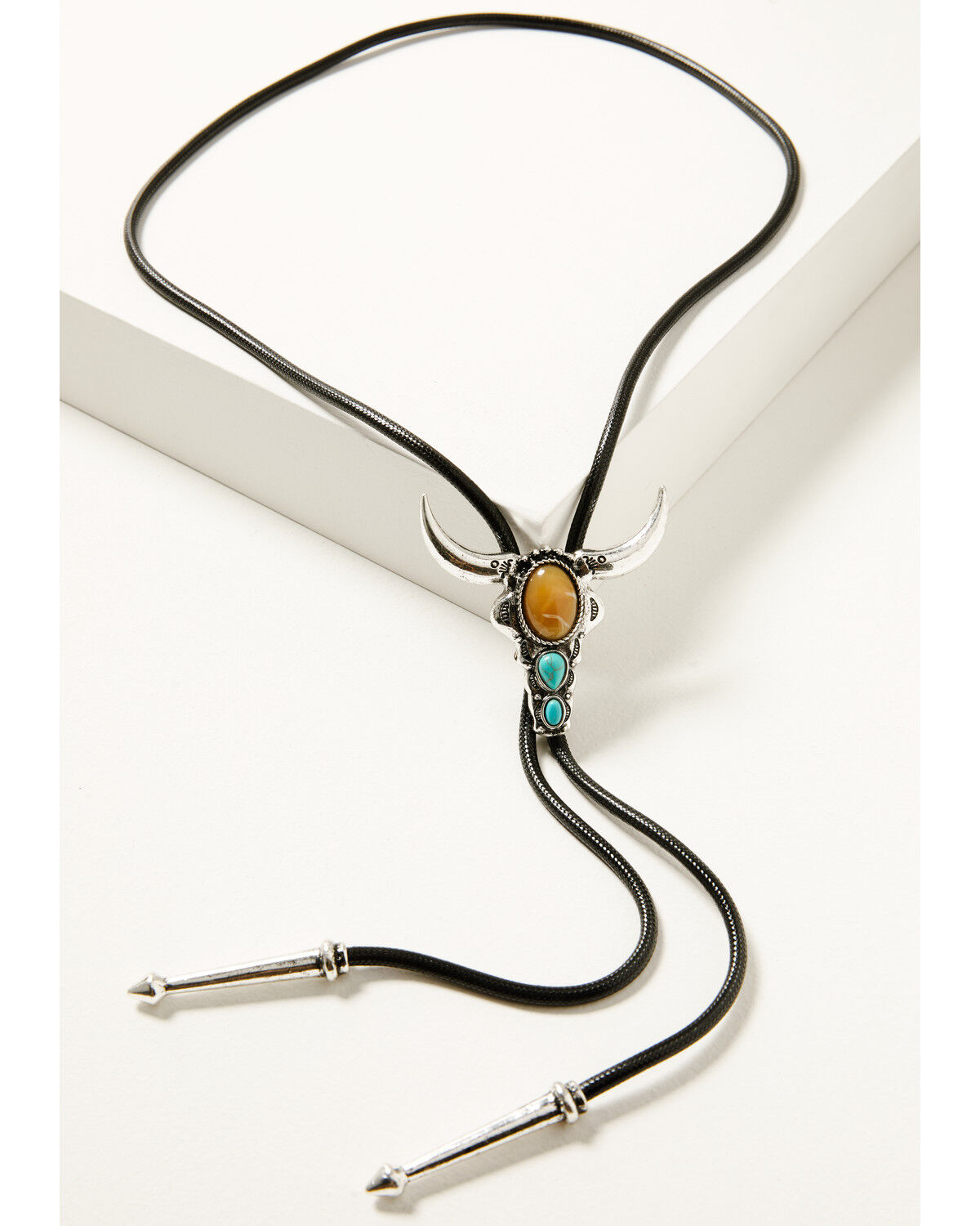 Image #1 - Shyanne Women's Steer Head Bolo Tie, Silver, hi-res