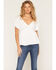 Image #1 - Angie Women's Twisted Front Peplum Top, White, hi-res