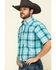 Cinch Men's Blue Large Plaid Short Sleeve Western Shirt , Blue, hi-res