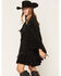 Image #3 - Shyanne Women's Shelby Faux Suede Fringe Capelet, Black, hi-res