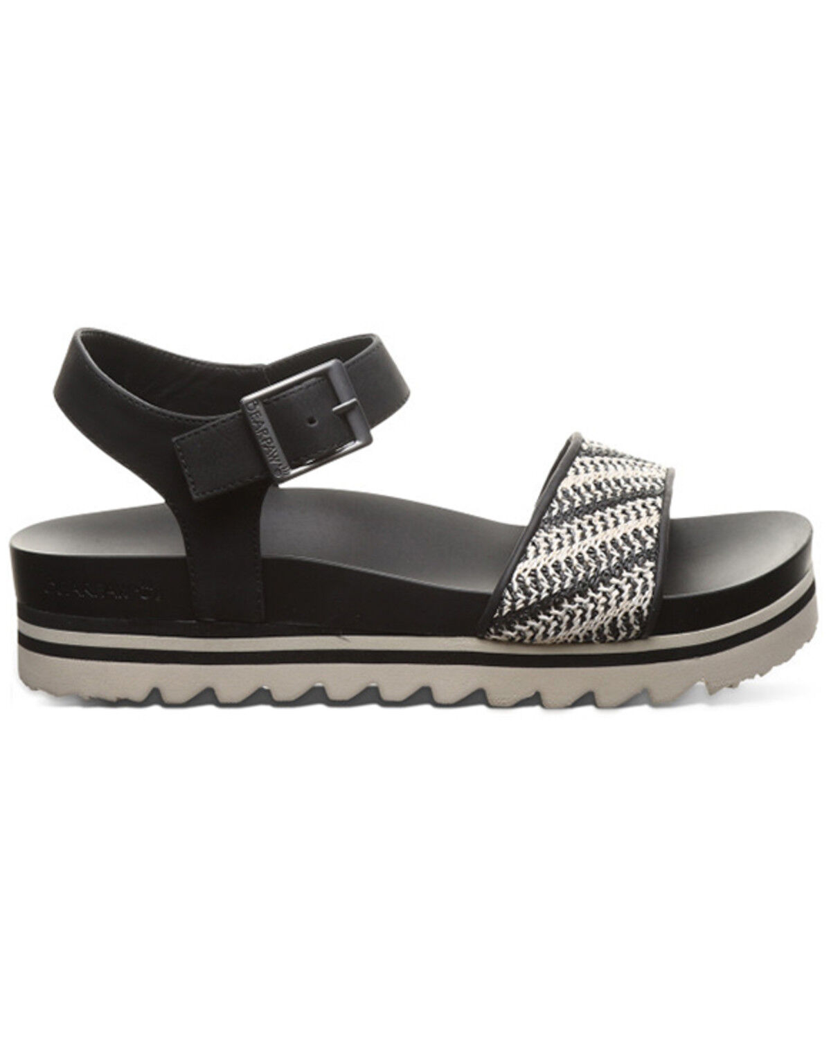 Image #2 - Bearpaw Women's Orion Platform Sandals, Black/white, hi-res