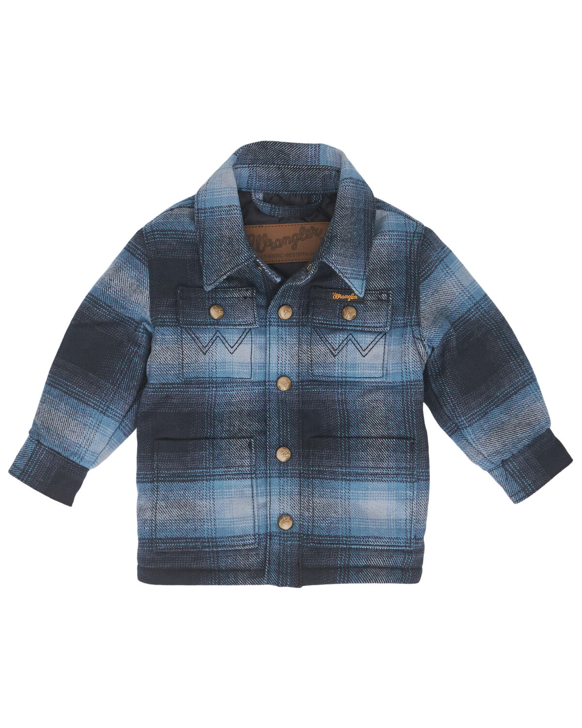 Image #1 - Wrangler Toddler Boys' Plaid Print Jacket, Blue, hi-res
