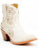 Image #1 - Shyanne Women's Lily Floral Embroidered Western Fashion Booties - Round Toe , Off White, hi-res