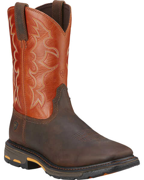 Ariat Men's Workhog Western Work Boots - Broad Square Toe, Earth, hi-res