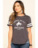 Image #1 - Cut & Paste Women's Cowboy Casanova Football Tee, Black, hi-res