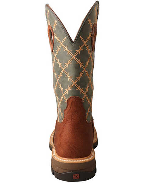 Image #5 - Twisted X Men's Barbed Wire Western Work Boots - Soft Toe, Brown, hi-res