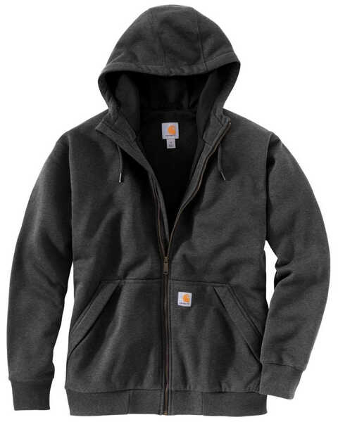 Image #1 - Carhartt Men's Rain Defender Thermal Lined Zip Hooded Work Sweatshirt - Tall, Heather Grey, hi-res
