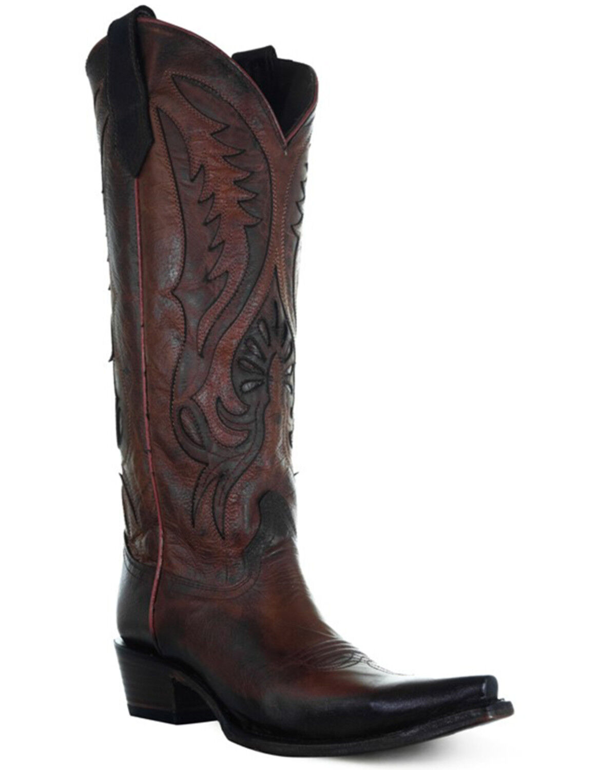 Image #1 - Circle G Women's Inlay Tall Western Boots - Snip Toe, Bronze, hi-res