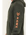 Image #3 - Hawx Men's Season Logo Hooded Work Sweatshirt, Green, hi-res
