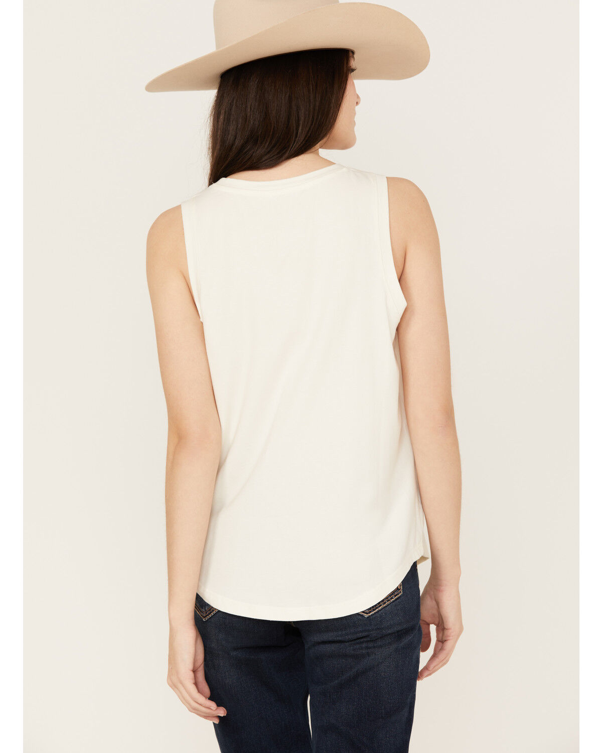 Image #4 - Ariat Women's Retro Logo Tank, Ivory, hi-res
