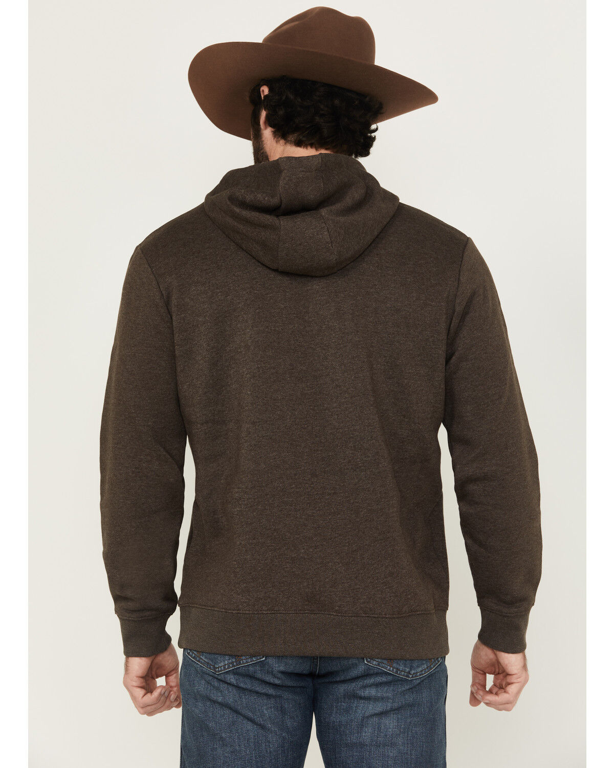 Image #4 - Wrangler Men's Cowboy and Rope Logo Graphic Hooded Sweatshirt, Brown, hi-res