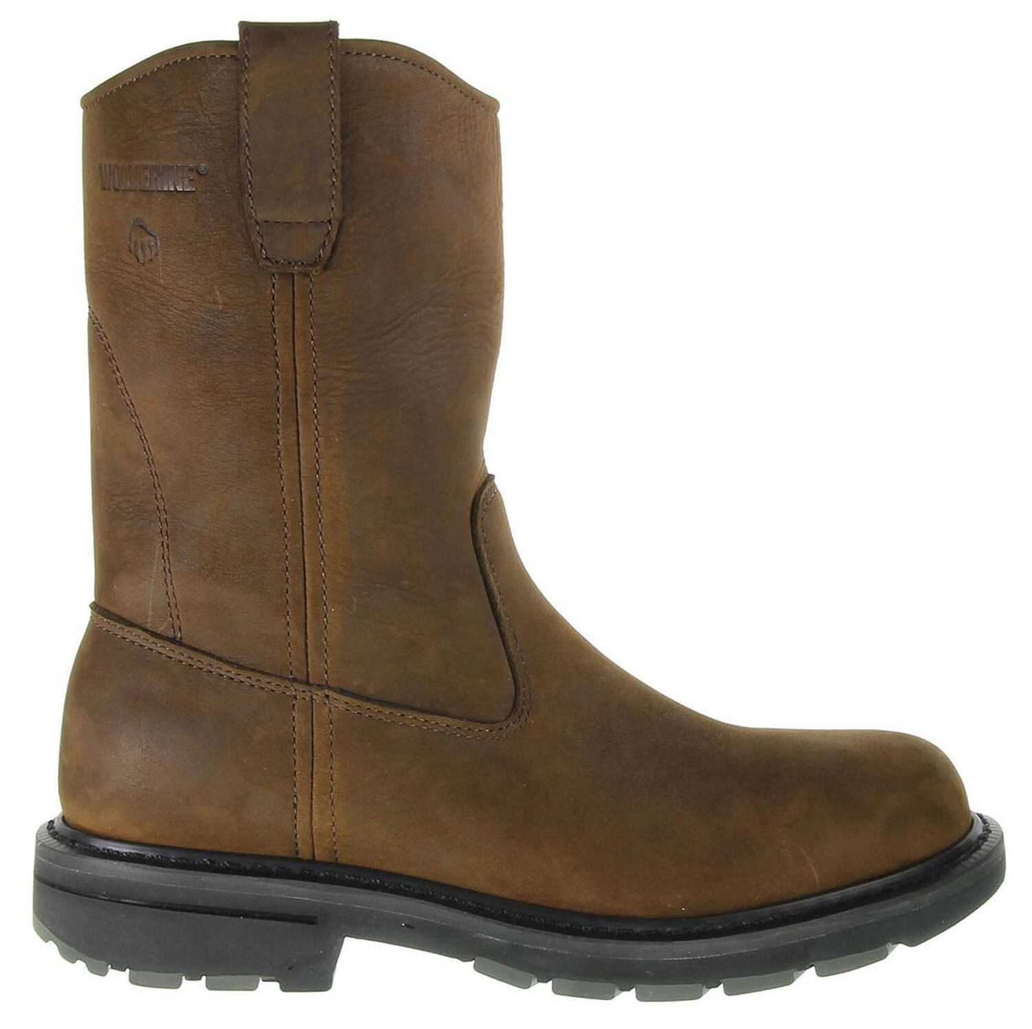 Image #8 - Wolverine Men's Nubuck Wellington Pull On Work Boots - Steel Toe, Brown, hi-res