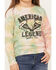 Image #3 - Rock & Roll Denim Girls' Tie Dye American Legend Graphic Sweatshirt, Peach, hi-res