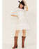 Image #2 - Maia Bergman Women's Vera Eyelet Lace Long Sleeve Mini Dress, White, hi-res
