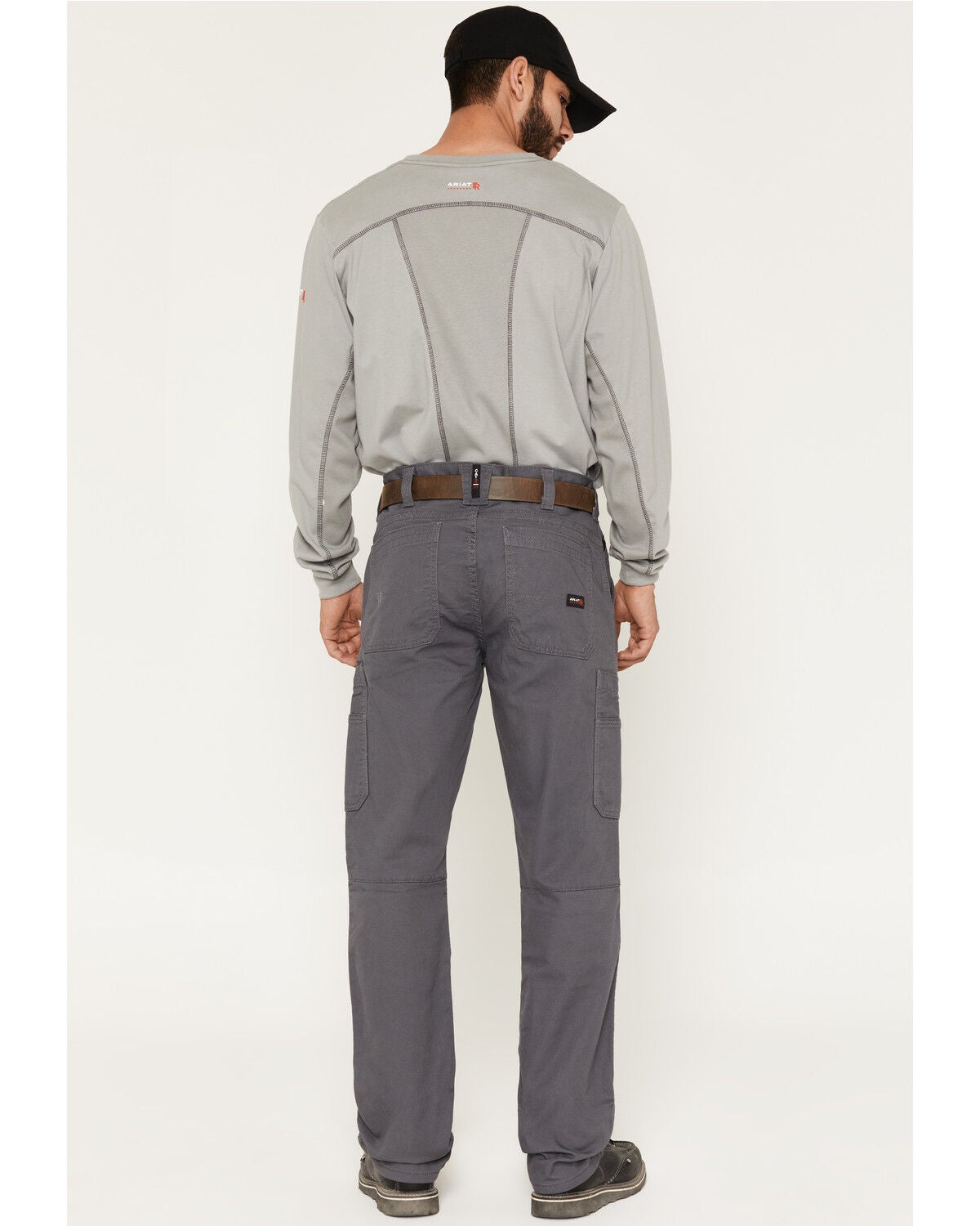 Image #3 - Ariat Men's Grey FR M5 Duralight Stretch Canvas Straight Work Pants - Big, Grey, hi-res