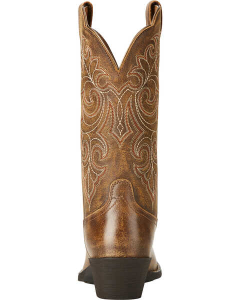 Image #5 - Ariat Women's Round Up Distressed Leather Western Performance Boots - Square Toe, Lt Brown, hi-res
