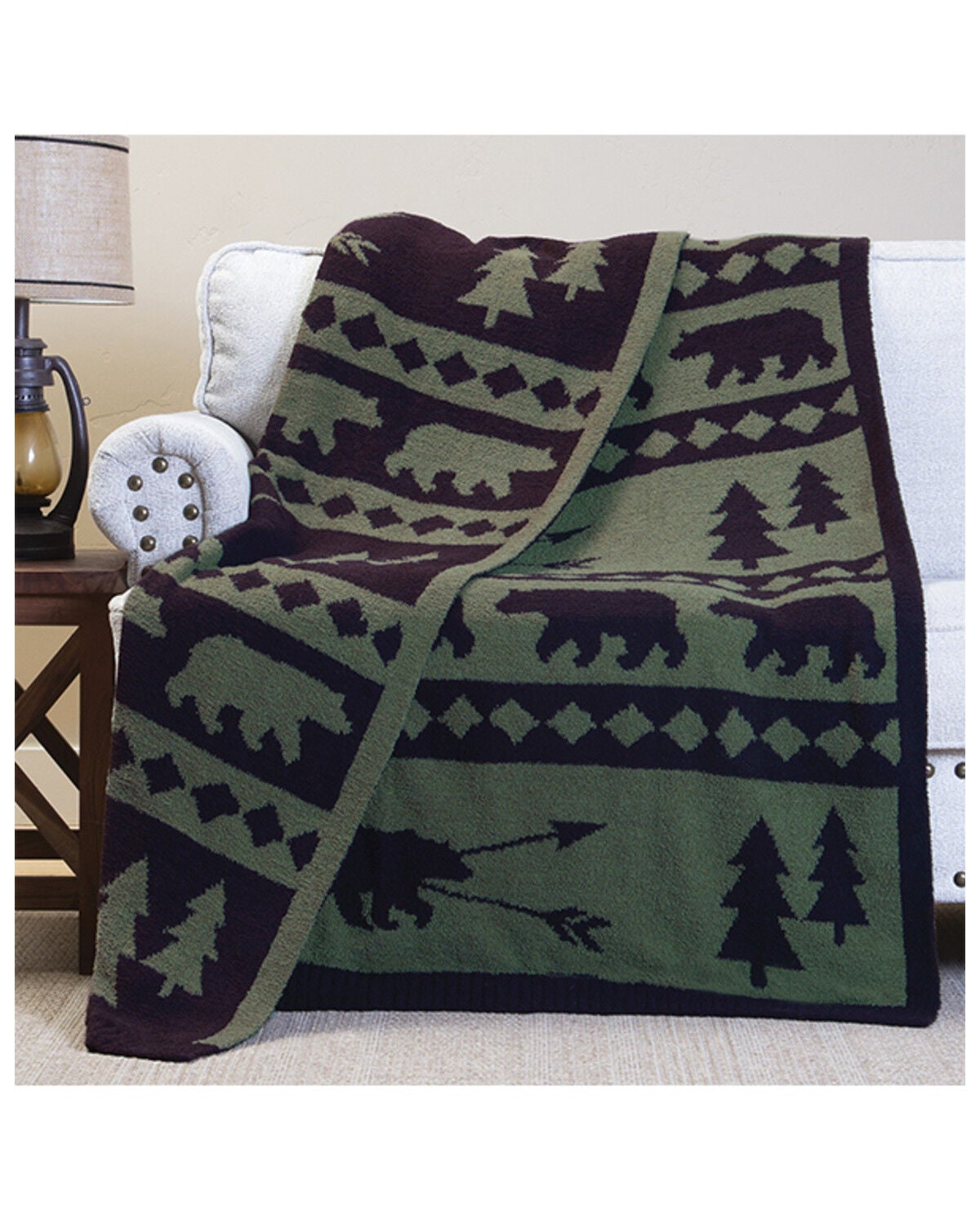 Image #1 - Carstens Home Mountain Pine Blanket, Green, hi-res