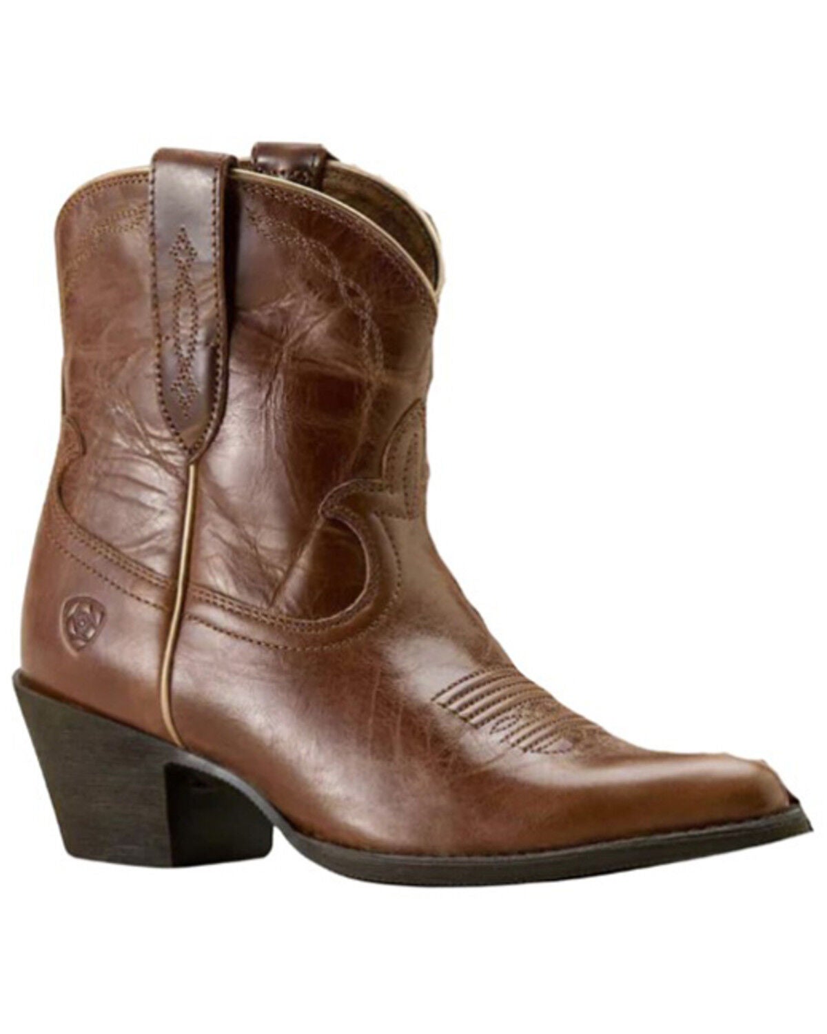 Ariat Women's Maggie Western Booties - Round Toe, Brown, hi-res