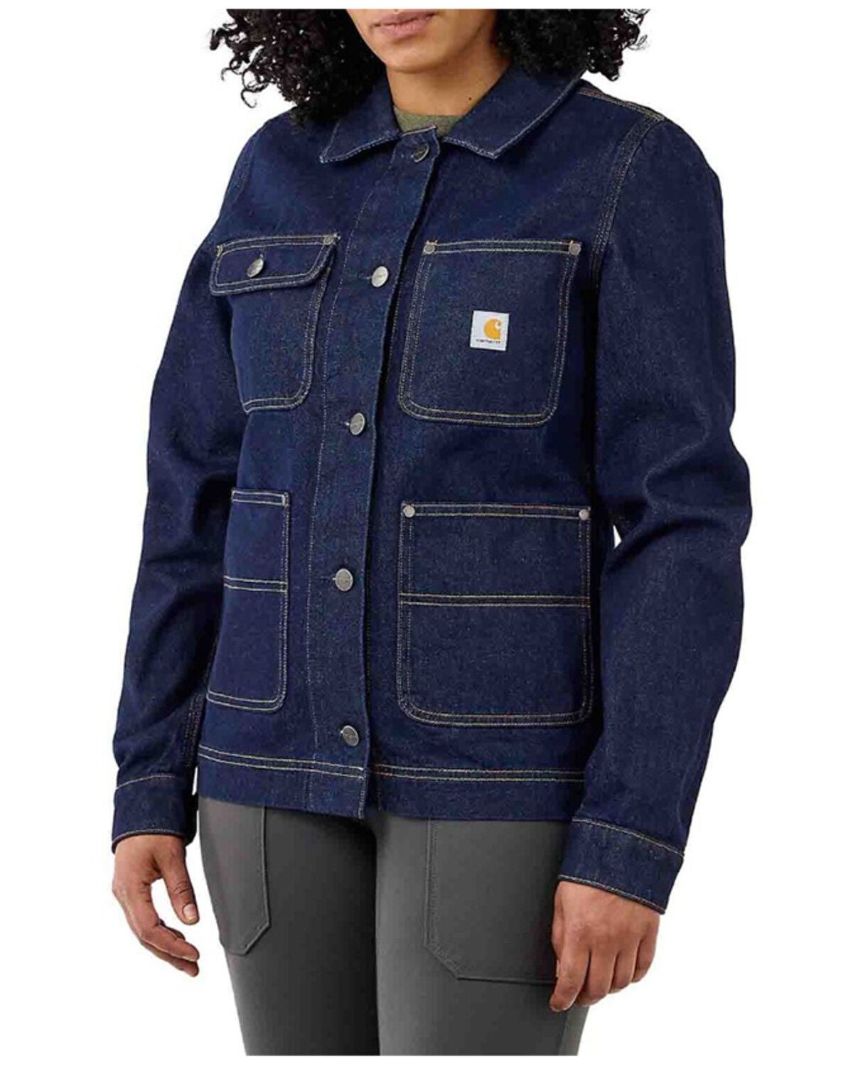 Image #1 - Carhartt Women's Rugged Flex&reg; Relaxed Fit Denim Jacket, Blue, hi-res