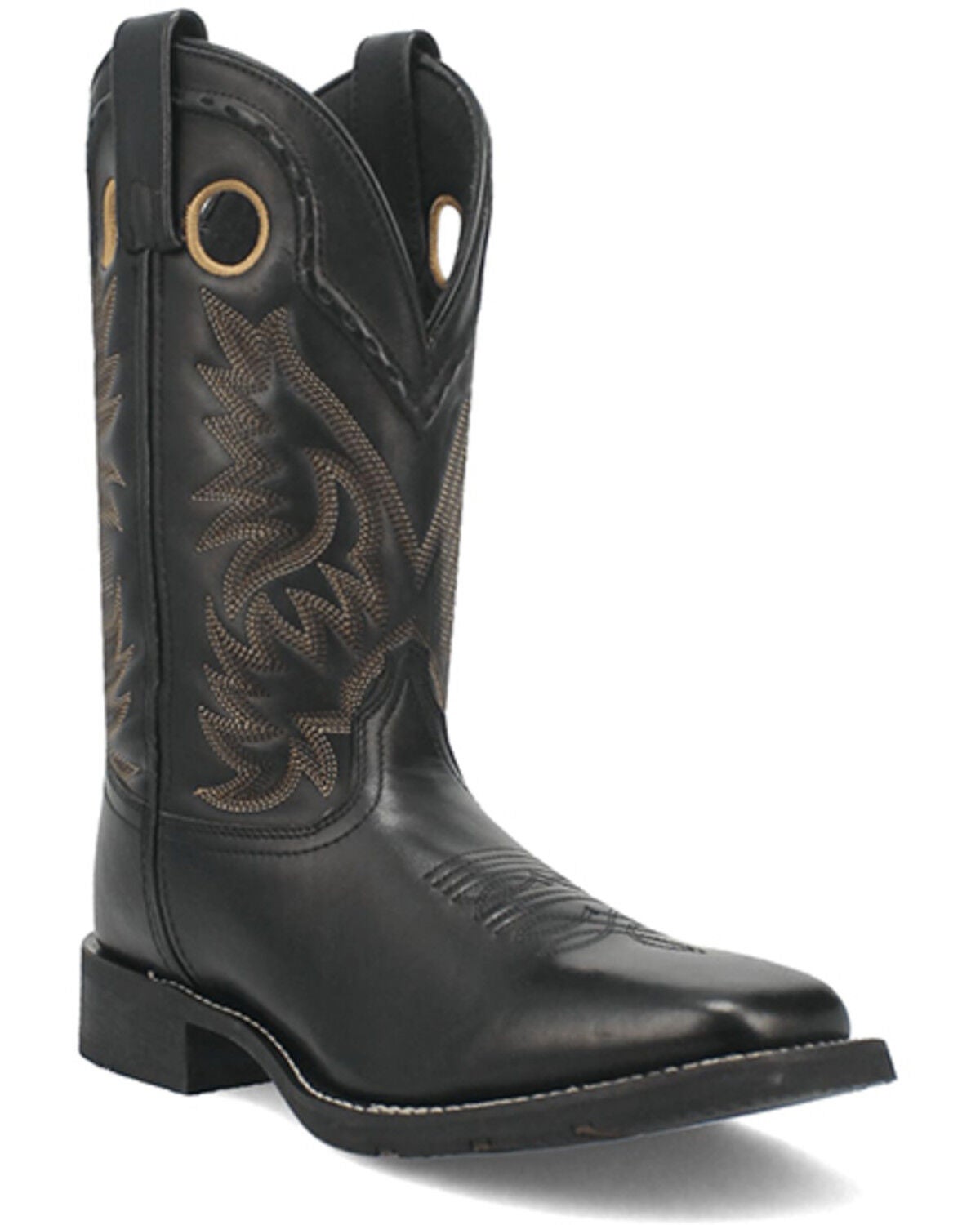 Laredo Men's Kane Western Boots - Broad Square Toe, Black, hi-res