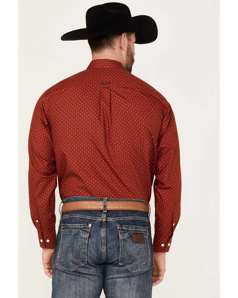 Image #4 - Ariat Men's Kaisen Print Long Sleeve Button-Down Western Shirt, Red, hi-res