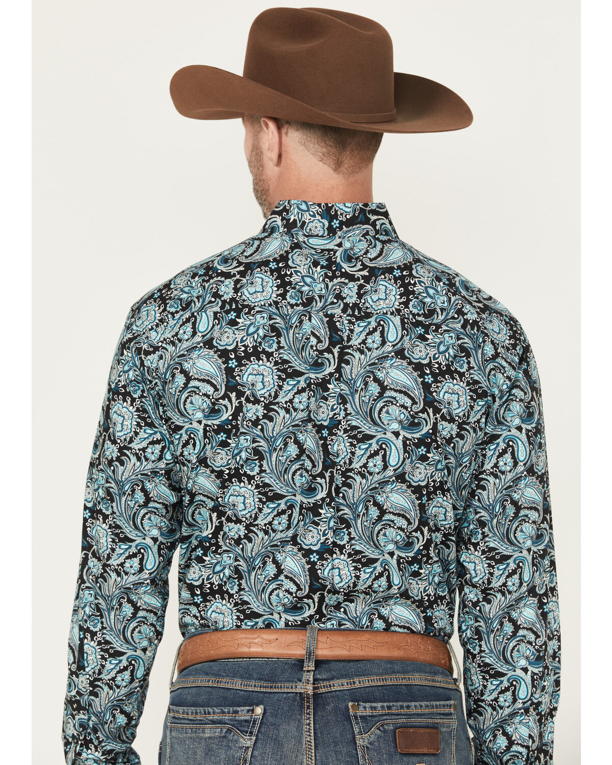 Image #4 - Cinch Men's Paisley Print Long Sleeve Button-Down Western Shirt, Black, hi-res