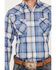 Image #3 - Ely Walker Men's Plaid Print Long Sleeve Pearl Snap Western Shirt - Tall, Blue, hi-res