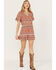Image #2 - Idyllwind Women's Blossom Flutter Sleeve Smocked Mini Dress, Maroon, hi-res