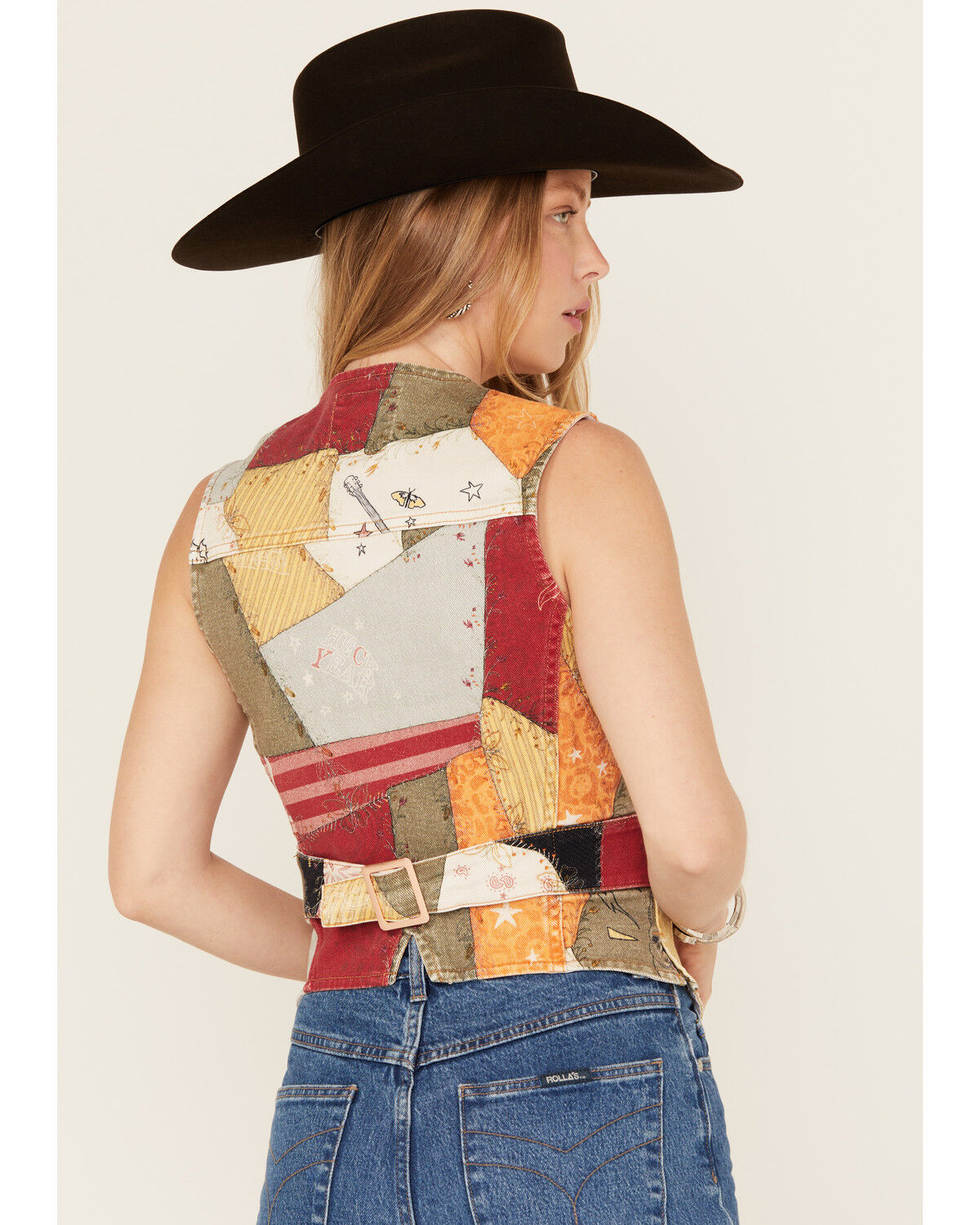 Quilted Rhinestone Fringe Vest